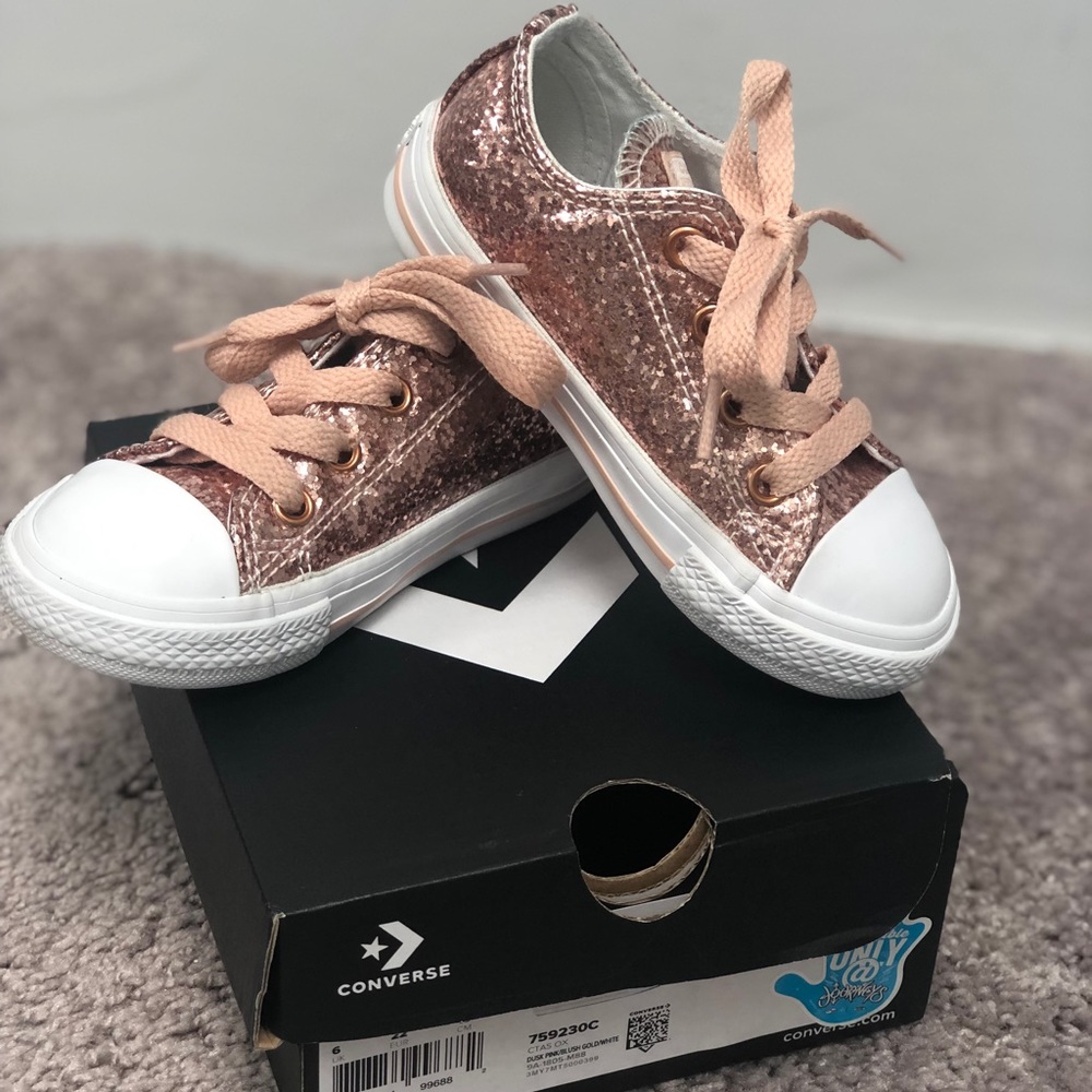 Rose Gold Converse sneakers